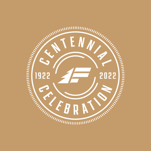 Freres centennial logo badge