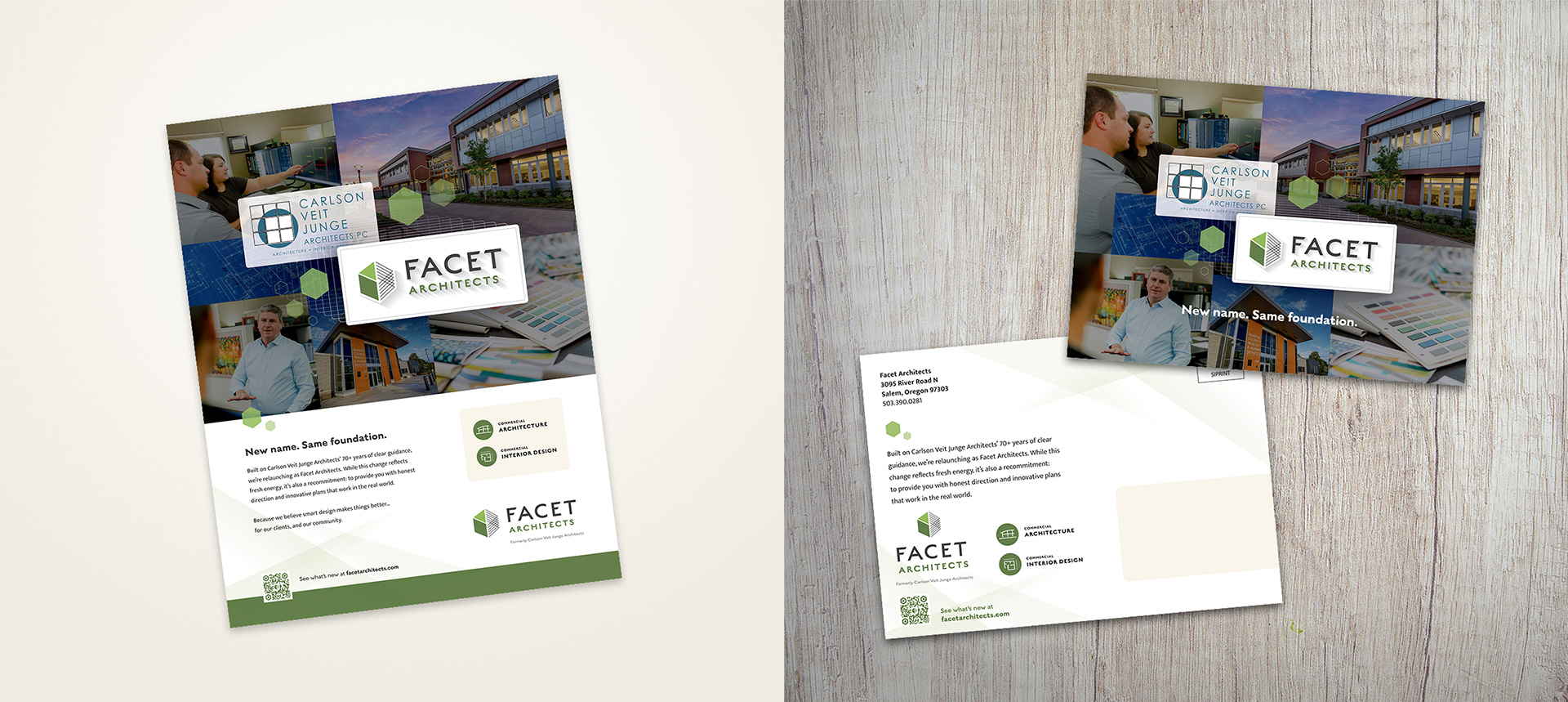 Facet Architects montage ad postcard