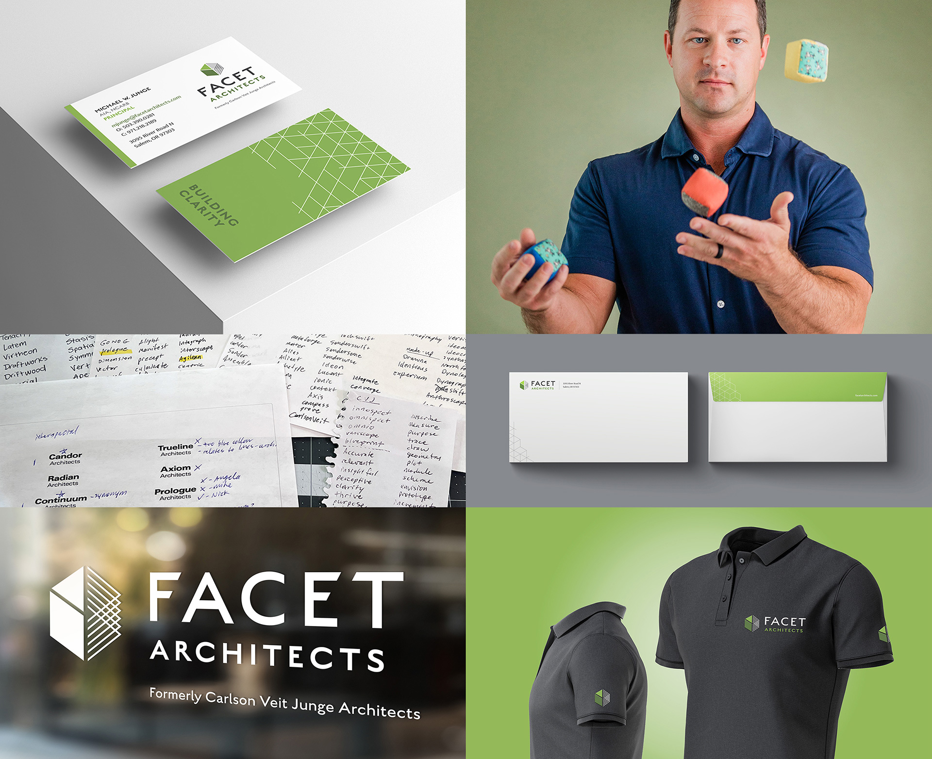 Facet Architects montage identity